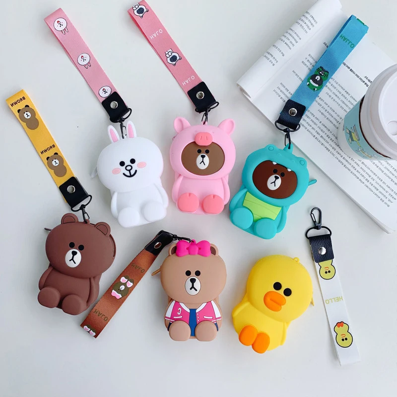 

Fashion Silicone Coin Purse Popular Kaws Women Wallets Box Storage Bluetooth Earphone Cute Mini Bag Pouch For Airpods Headphone