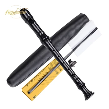

NICROLANDEE 8 Hole Long Flute German Style Music Instrument C Key And Fingering Chart Cleaning Rod With Storage Bag for Children