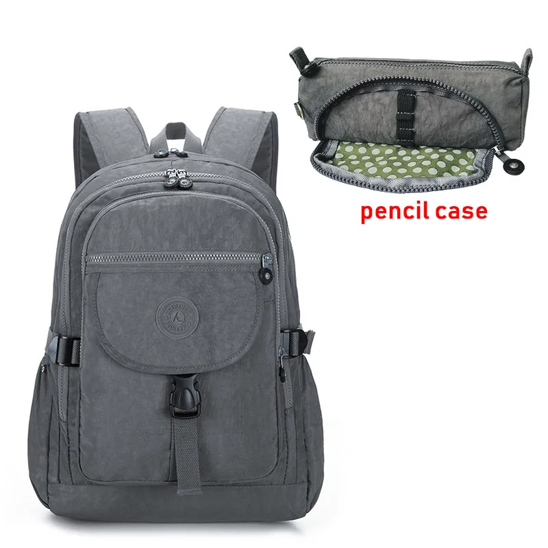 ACEPERCH, повседневная школьная сумка, водонепроницаемый нейлоновый бренд, рюкзаки для ноутбука, для подростка, женский рюкзак, сумки на плечо, сумка для компьютера - Цвет: 2pcs Gray
