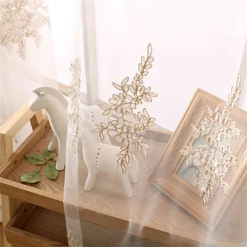 

European Embroidered Voile Curtains For Bedroom Window Curtain For Living Room Sheer Curtains Blinds Custom Made Drapes 342#4