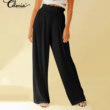 

Cemia 2020 Summer Wide Leg Pants Women Long Palazzo High Waist Ankle Length Trousers Lady Casual Solid Office Pantalon Femme 5XL
