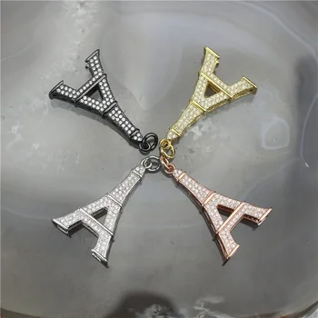 

18*26mm 10pcs/lot Pagoda shape cz pendant,plating brass with zircon pave charm,,handmade diy necklace accessory cheap wholesale