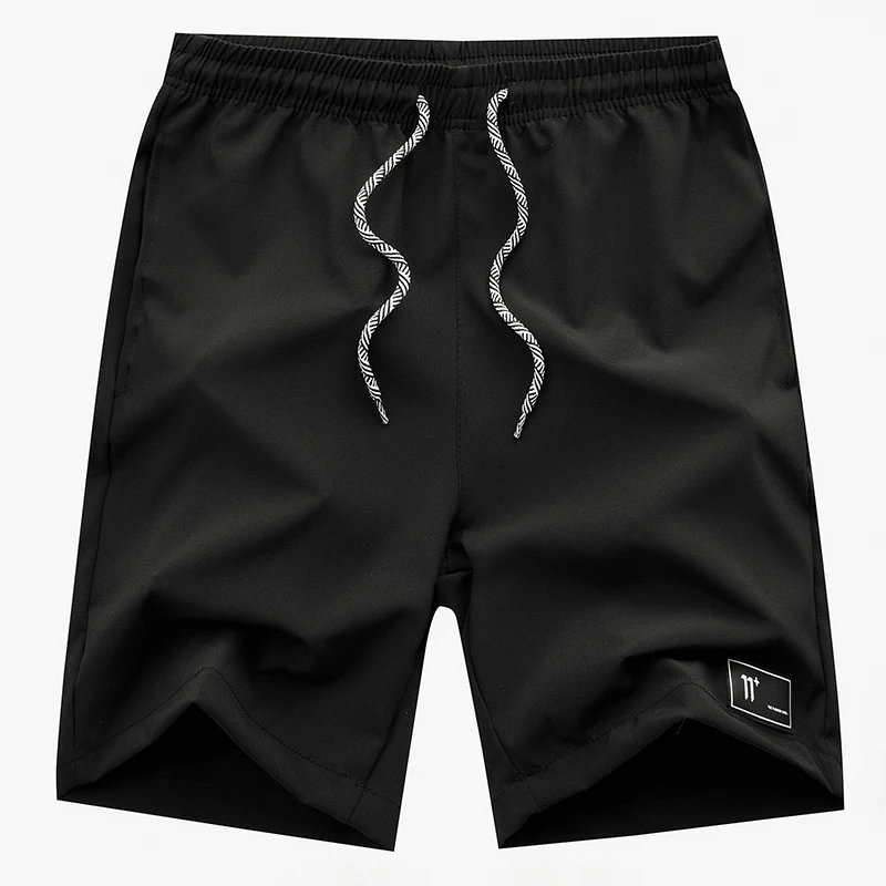 black 4XL Компрессионные шорты мужские повседневные мужские s шорты Популярные летние шорты Homme из полиэстера однотонные шорты с высокой талией шорты - Цвет: black