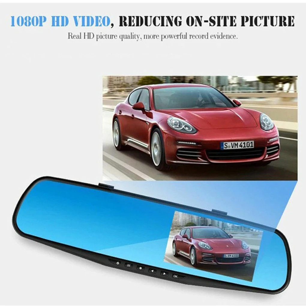 Автомобильный видеорегистратор с двойным объективом HD 1080P 32G зеркало заднего вида видеорегистратор автомобиль камера для приборной панели ночного видения