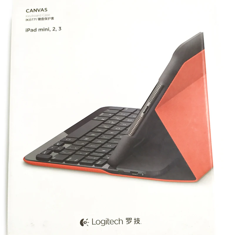 Logitech холст клавиатура чехол для iPad mini 1/2/3 Фирменная новинка logitech iK0771 черный и красный цвета