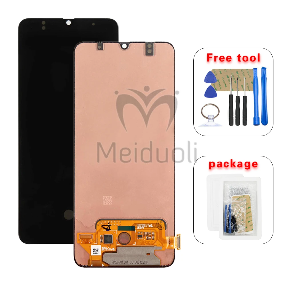 

SUPER AMOLED For Samsung Galaxy A70 A705 A705F SM-A705F/DS LCD Display + Touch Screen Digitizer Assembly Free Tools