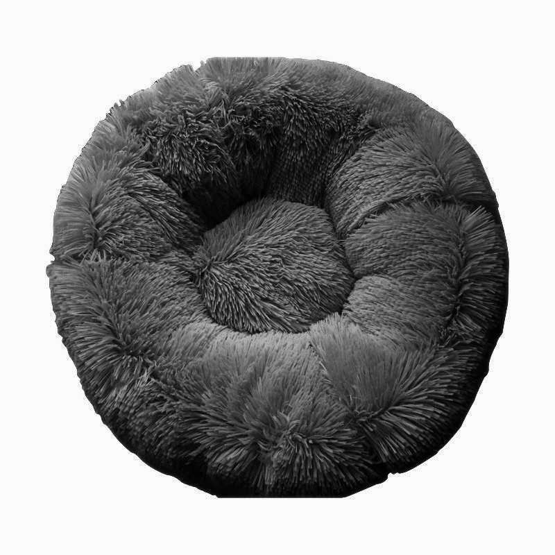 dark gray Удлиненном плюше; супер мягкая кровать для питомца питомника собака Круглые Солнцезащитные очки «Зимний теплый спальный мешок с рисунком Щенячий Подушка Мат Портативный Товары для кошек 40/50/70 см - Цвет: dark gray