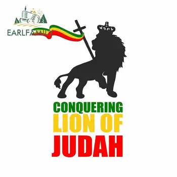 

EARLFAMILY 13cm x 9cm for Jamaica Rasta Reggae Lion Judah Car Stickers and Decals Vinyl Material DIY Occlusion Scratch Decor