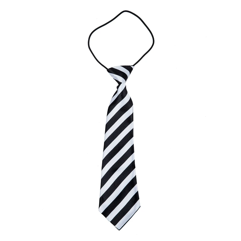 Детский милый модный эластичный ремень Диагональная полоса галстук-черный+ белый