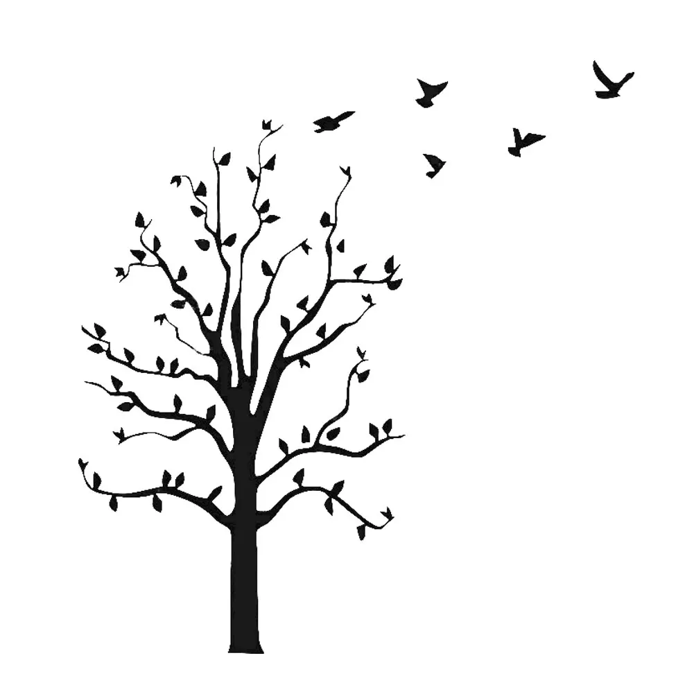 

Creative Tree Flying Birds Auto Car Sticker Motorcycle Accessories Cover Scratches Waterproof PVC 22Cm X 26Cm