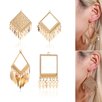 

2020New 60Pcs exaggerated Square alloy pendants button for DIY Jewelry earring or necklace accessories ER42