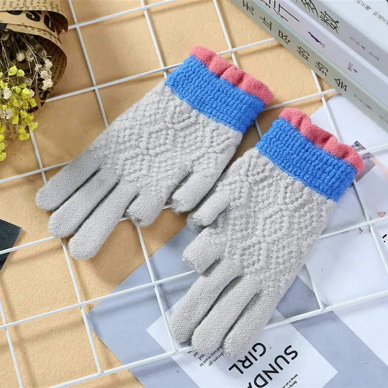 Тонкие вязаные женские перчатки унисекс, ажурные хлопковые перчатки для девушек, женские вязаные перчатки - Цвет: grey