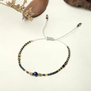 

Black Gallstone Woven Bracelet, Tenuous Bead Bracelet,Adjustable Bracelet Variety Of ColoursBracelet Jewelry Present