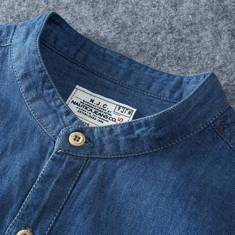 Plus Size L-5XL 6XL 7XL 8XL Cotton Jean Shirts Men Short Sleeves Summer Casual Denim Shirts denim shirt,cotton shirt