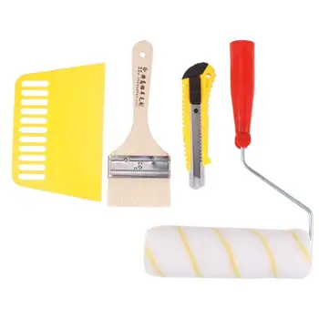 

4Pcs Wallpaper Construction Tools Seam Flat Roller Wheel Bearing Home Wallpaper Wallpaper Wooden Pressure Wheel