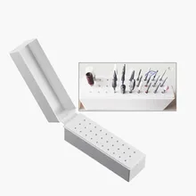 30 отверстий для дизайна ногтей дрель Шлифовальная головка держатель бит дисплей коробка для хранения ногтей сверла контейнер стенд дисплей стойки