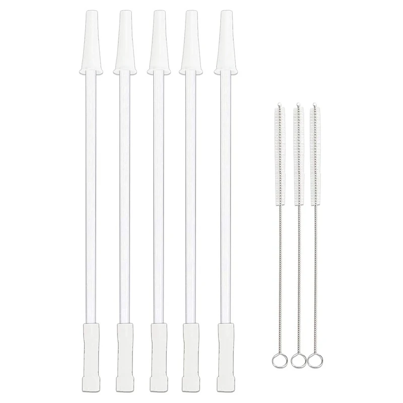 Compatible Gallon Bottle Reusable Adjustable Straws for 128Oz 64Oz Jug 1/Half Water - 5 Set |