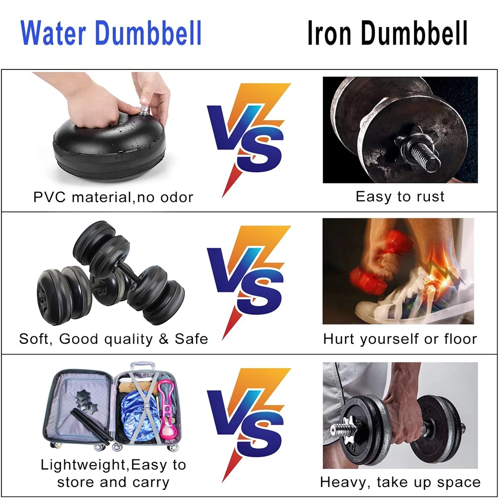 Водные гантели для защиты пола тяжелый Вес водой с гантелями Мышцы Тренажерный