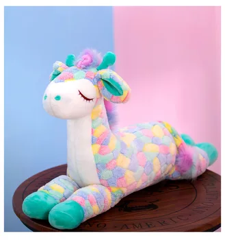 

new plush cartoon lying giraffe toy stuffed colourful giraffe doll birthday gift about 65cm