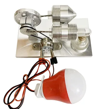 

Stirling Engine Generator Model Science and Technology Experiment Toy 2020 new arrival (Random Color of Bulb)