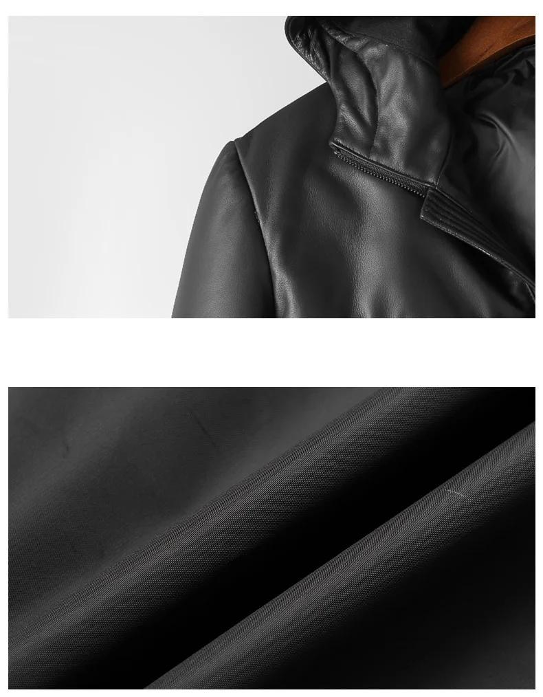 Seveyfan, мужской пуховик из натуральной кожи, уплотненный, теплый, из настоящей овчины, с капюшоном, длинная куртка и пальто для мужчин, R3066