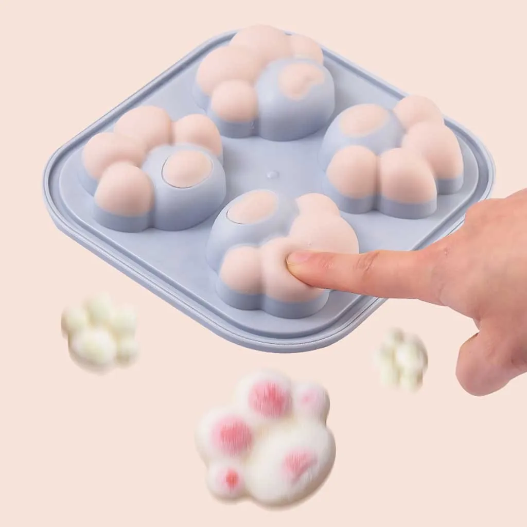 Molde Helado 2020 Diy милая Форма кошачьей Лапы Для Мороженого силиконовая многоразовый