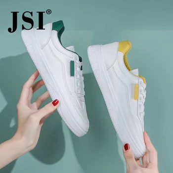 

JSI Sneaker woman high quality breathable microfiber shoes woman sewing design crosstied pathwork design flat shoes X05