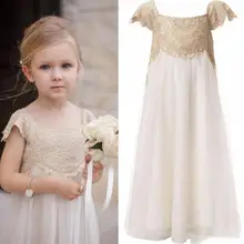 Реальное изображение; платье с цветочным узором для девочек на свадьбу; цвет Шампань; кружевной топ с аппликацией; ТРАПЕЦИЕВИДНОЕ праздничное платье для дня рождения