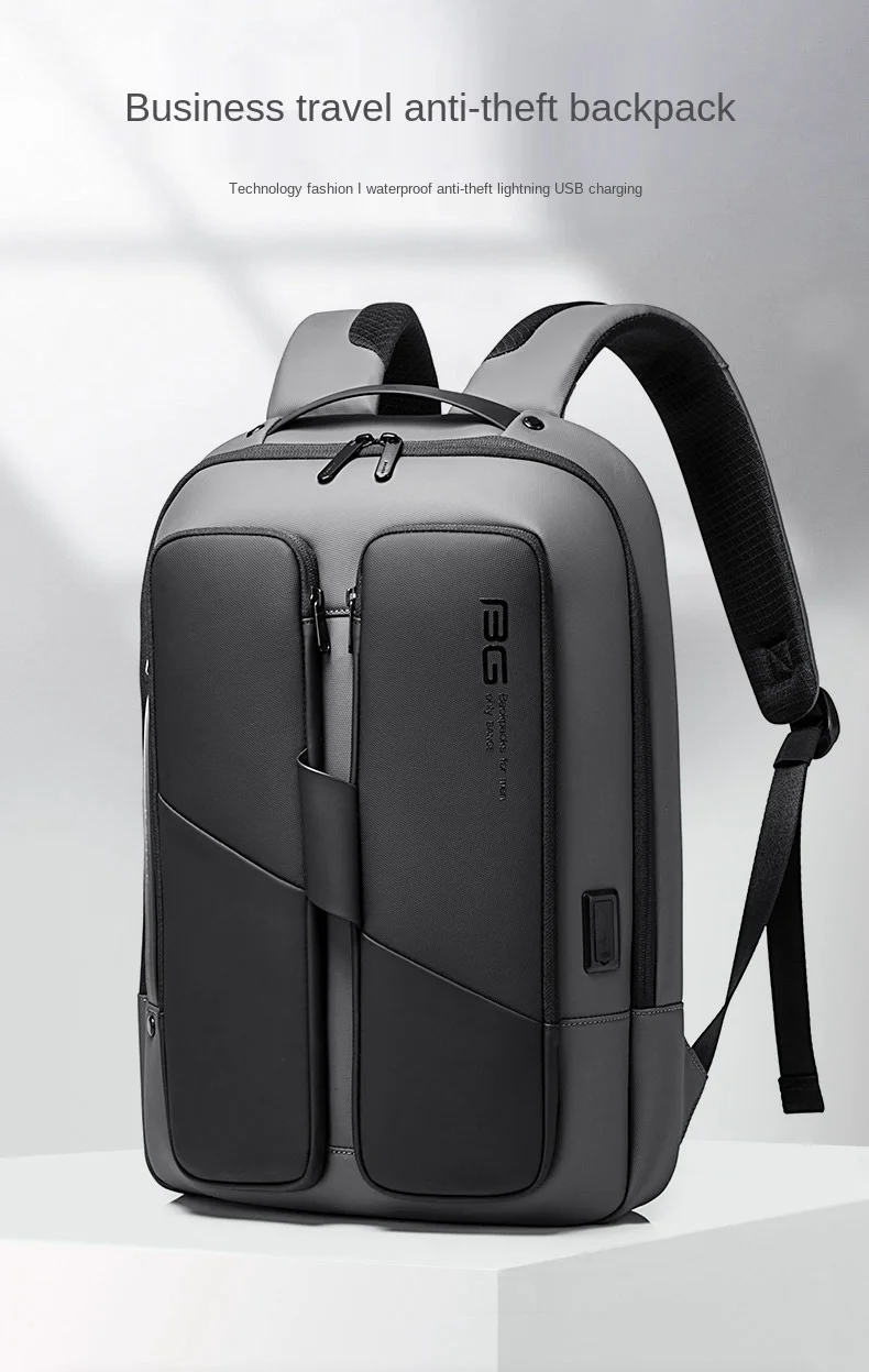 Mochila impermeable negra antirrobo