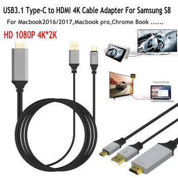 Ultra HD 1080P USB 3.1 Type C to HDMI 4k Charging HDTV Video Cable Adapter Type-c to HDMI Converter For macbook For Samsung S8