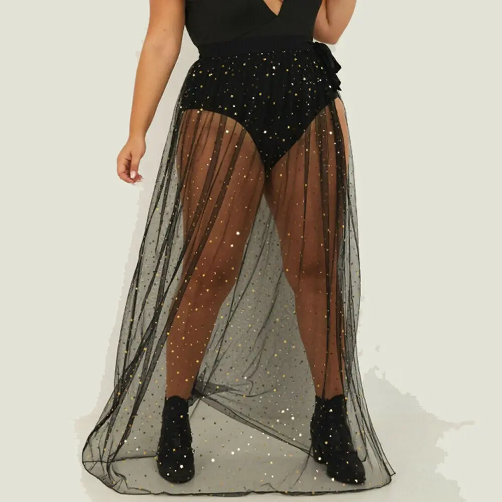 

2020 Latest Women Swimwear Bikini Cover Up Beach Long Wrap Sexy Transparent Half Skirt Sarong Pareo Maxi Dress
