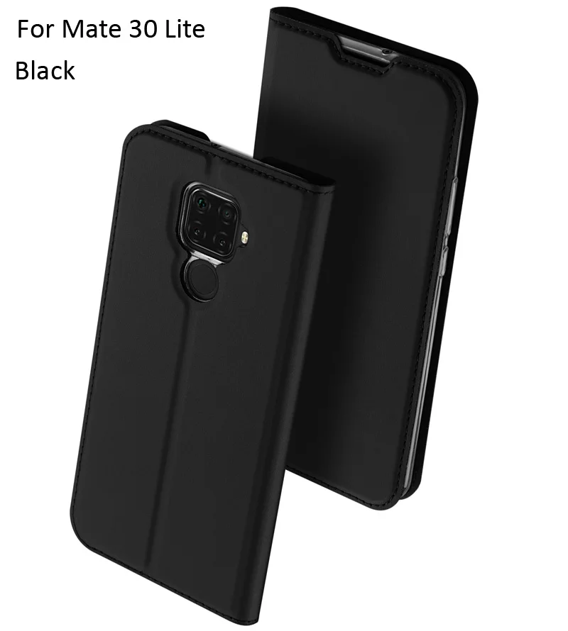 Black DUX DUCIS чехол для huawei mate 30 Pro книга флип кожаный бумажник Coque чехол - Цвет: Black