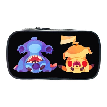 

2020 Pencil Case Cute Stitch Pikachu Dragon Album Zipper Pouch Cosmetic Bag Boys Girls School Supplies Makeup Bag Toiletry Bag