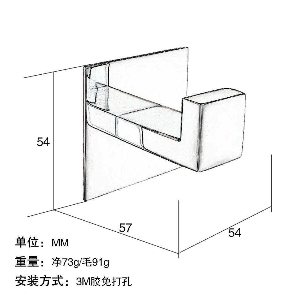 Нет винта нужно современный 304 нержавеющая сталь самоклеющиеся ванная комната квадратное полотенце крючок пальто шляпа дверной крючок-вешалка Аксессуары для ванной комнаты