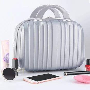 

14in Cosmetic Case Luggage Small Travel Portable Pouch Carrying Box Multifunctional Suitcase for Makeup