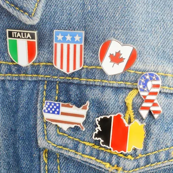 

1PCS Exquisite Germany U.S.A Canadian All countries flag badge Brooch Wholesale Loose coat Children's Birthday Gifts Brooch Pins
