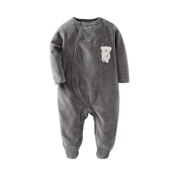 

Baby Boy Footed Pajamas with Snap Buttons Soft Velvet Baby Boy Footies Sleepers 6-18 Months