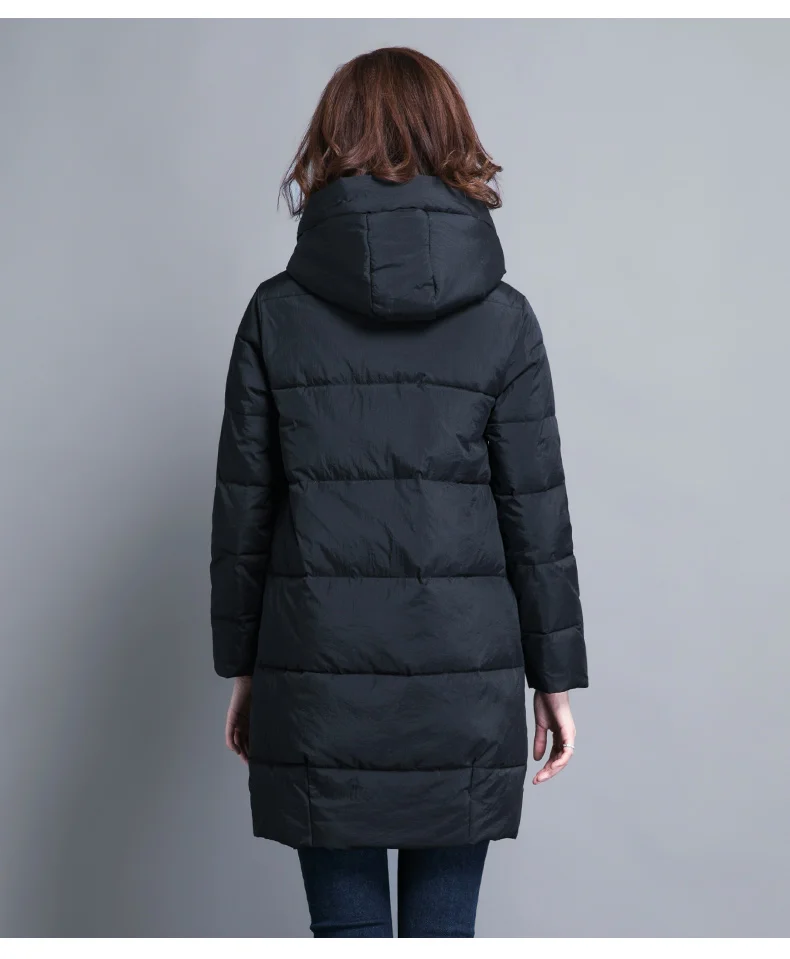 Tide Autumn And Winter Women Cotton New Slim Hooded Coats Casual Cotton Pockets Jacket Fashion Thicken Parkas Women