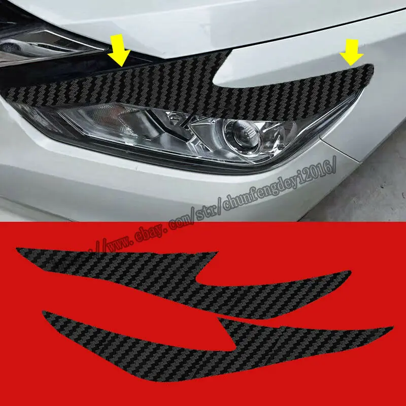 Для Nissan Altima- 3D карбоновое волокно Автомобильная фара глаз бровей крышка наклейка модификация автомобиля аксессуары