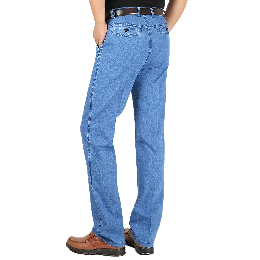 

2022 Men Autumn New Style Jeans Straight-Cut Solid Color Casual Jeans
