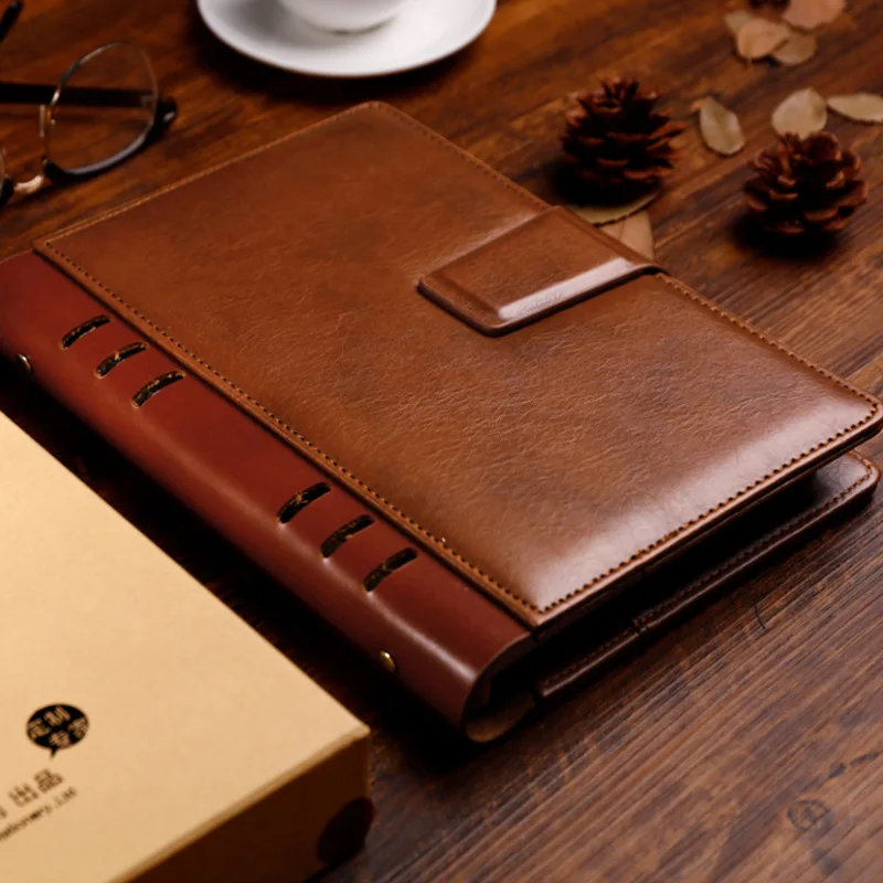 

A5 Binder Notebook Hasp Travel Notepad Leather 6Rings Diary Agenda Planner Organizer Sparal Handbook Folder Business Note Book