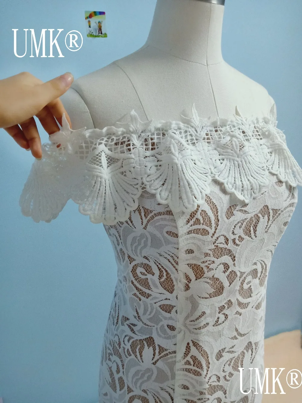 UMK винтажное Бохо свадебное платье кружевное с открытыми плечами Vestido de Noiva Элегантное свадебное платье Русалка