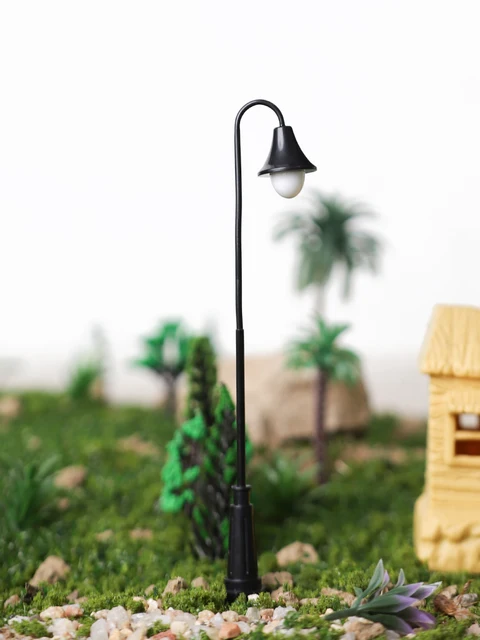 1:87-160 Scale Model Making Railway Train Lamp Street Lights Miniature 12V Led For Garden Scenery Lanterns Retro landscape 5