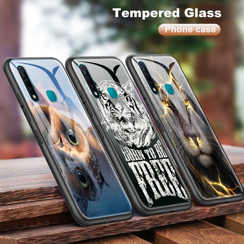 Закаленное Стекло КРЫШКА ДЛЯ VIVO Y75 Y79 Y83 Y85 Y93 Y97 X21i UD X23 X27 Pro Z3 Z5X V5S V7 плюс V9 V11i iQOO S1Pro дизайн сумка с рисунком животных