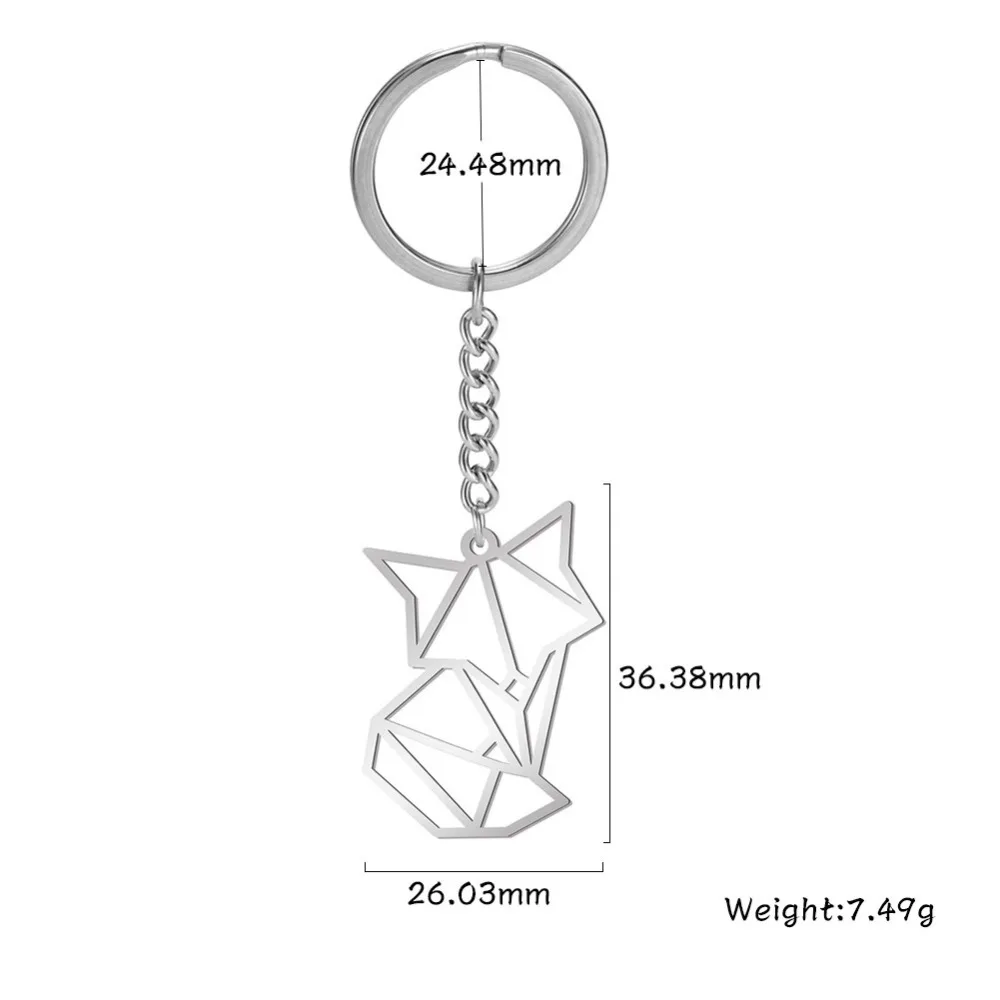 Мое кольцо в форме ключа, лиса, животное, нержавеющая сталь, ювелирное изделие, брелок, лесное животное, брелок, вырезанный, полый, брелок, кулон, подарок для женщин