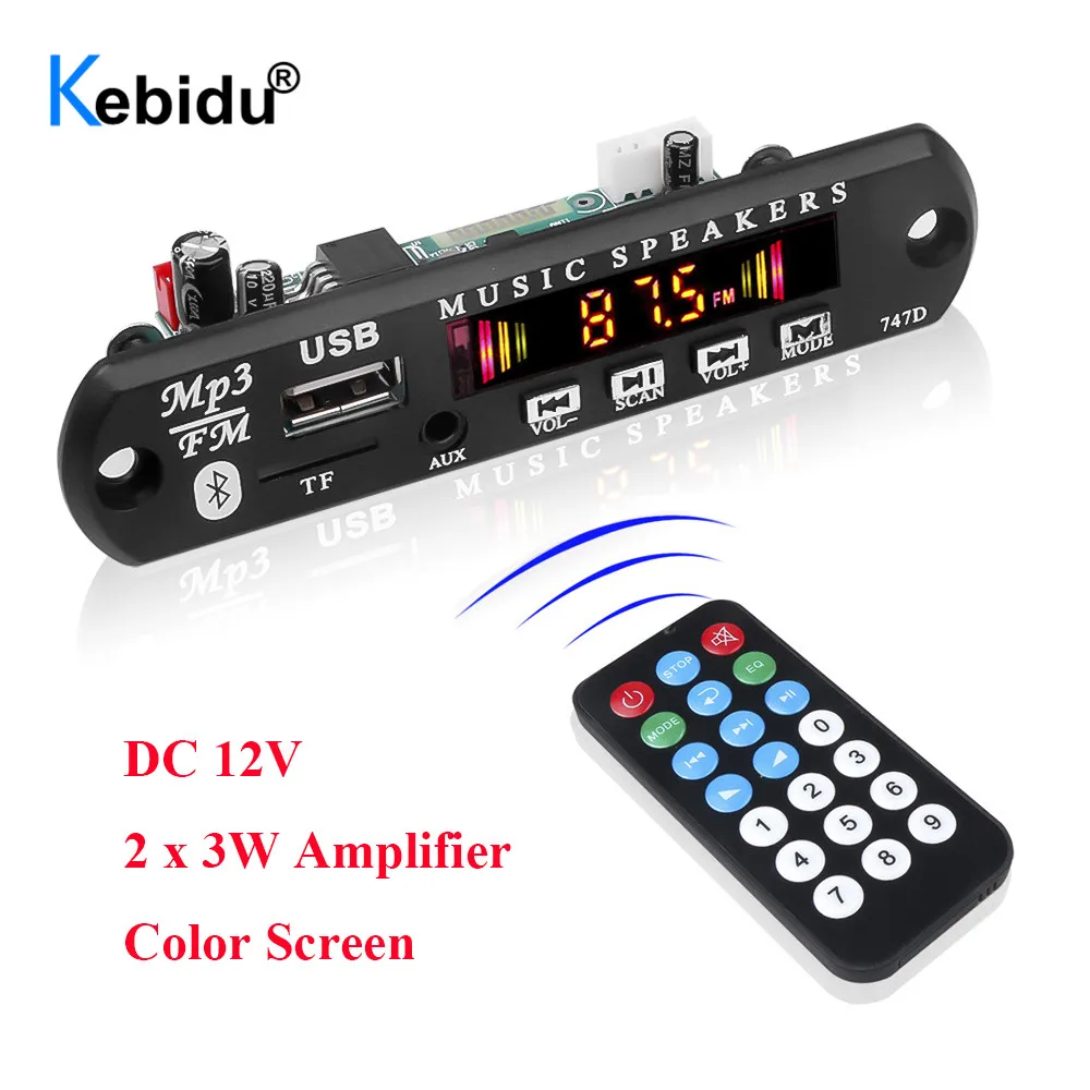 Mp3-плеер KEBIDU с усилителем 2*3 Вт Плата декодера Bluetooth 5 0 автомобильный модуль