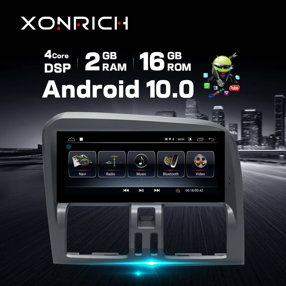 Автомобильный радиоприемник 8 дюйма ОЗУ 2G Android 10 GPS-навигация для Volvo XC60 2009-2010