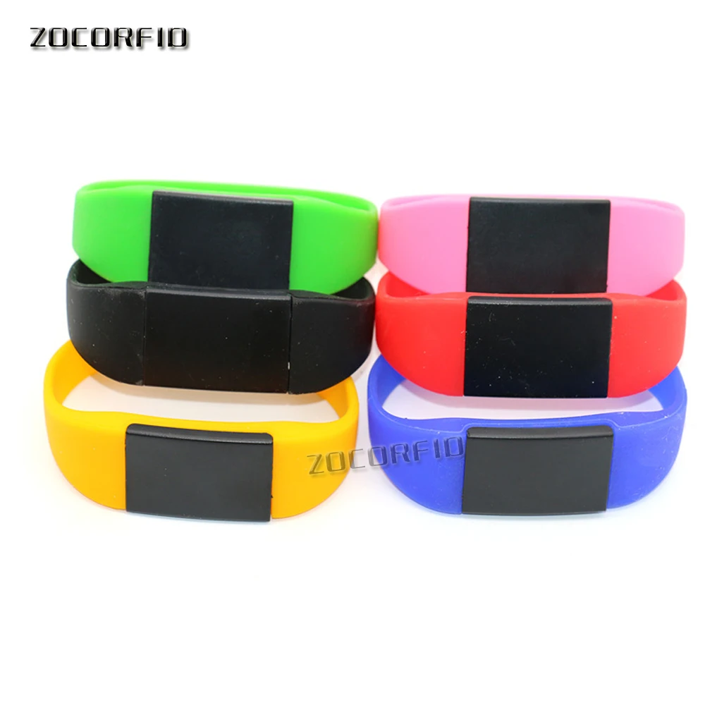DIY chips 125KHZ/13,56 MHZ de silicona pulsera impermeable de RFID pulsera ID RFID etiquetas tipo pulsera