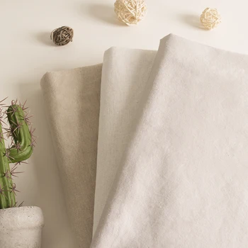

Furniture Cover Curtain Cloth Soft Crafts Home Textile Linen Fabric Tablecloth DIY Sewing Plain Solid Patchwork Sofa Table