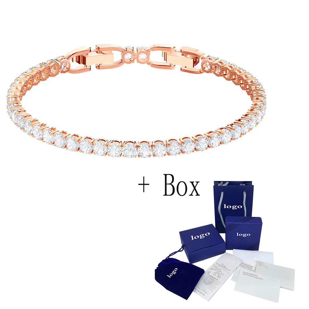 

2019 New High Quality Swa Original Fashion Beautiful Shiny Women Bracelet Send Friends Ms. Mother Best Gift 5464948 5409771